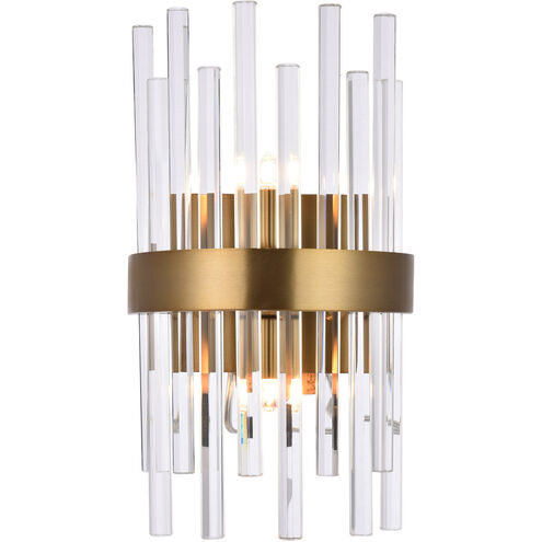 Dallas 2 Light 8 inch Gold and Clear Wall Sconce Wall Light