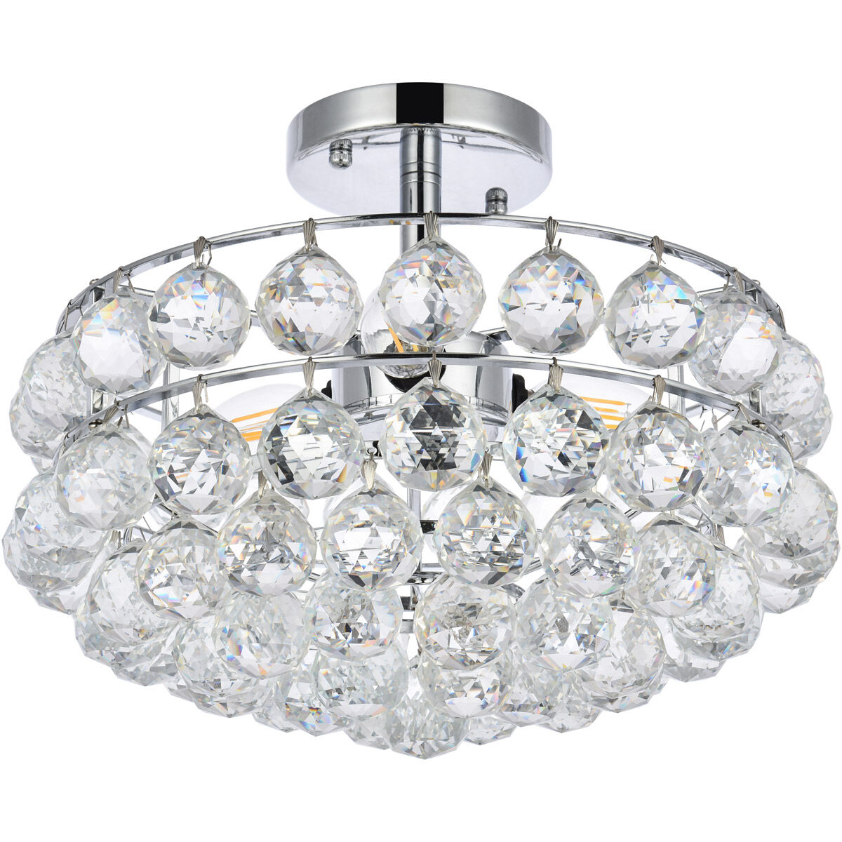 Savannah 3 Light 14 inch Chrome Flush Mount Ceiling Light