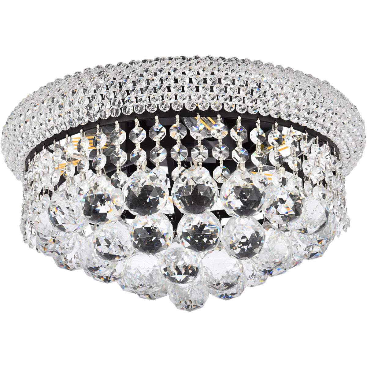 Primo 6 Light 14 inch Black and Clear Flush Mount Ceiling Light