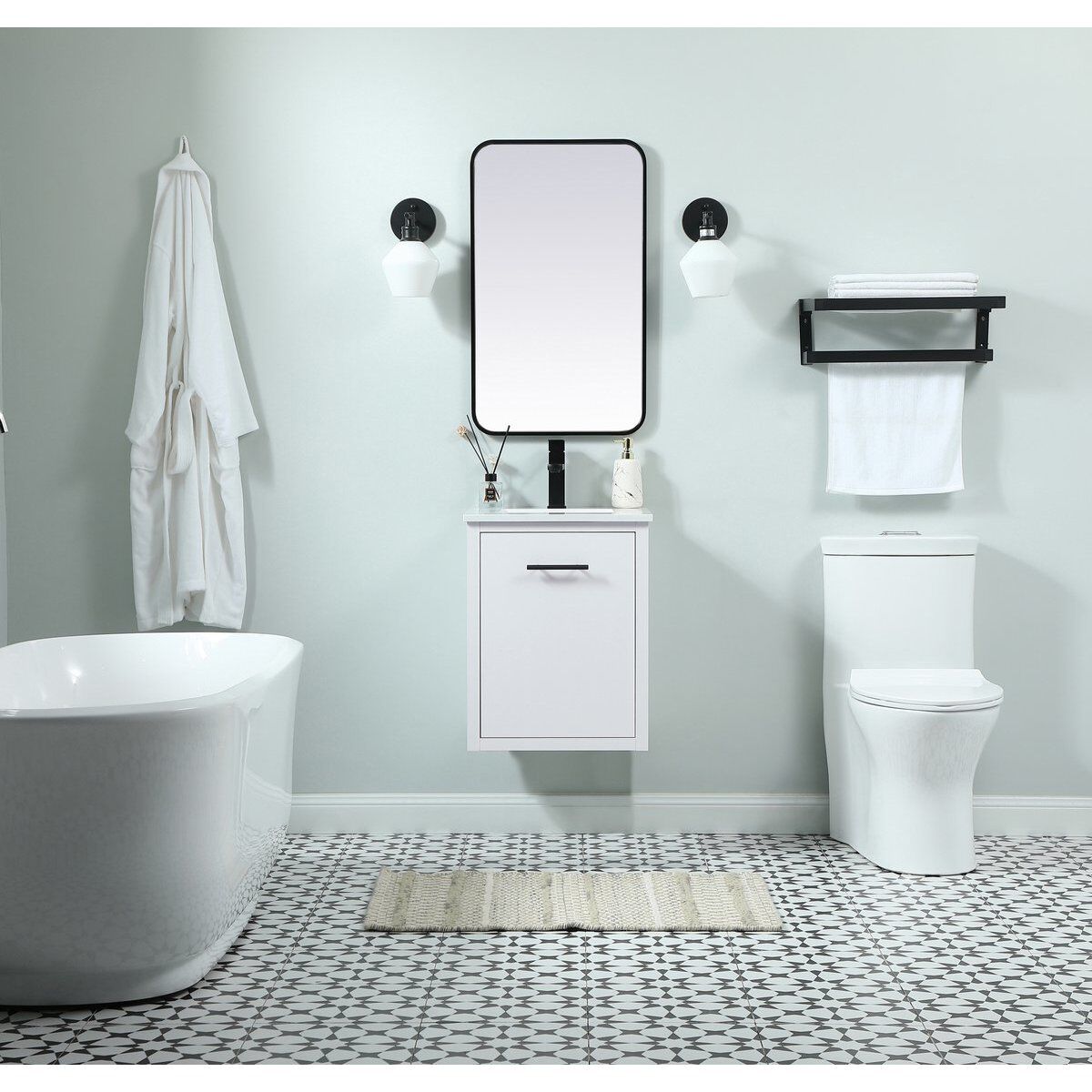 Cyrus 19 X 18 X 33.5 inch White Vanity Sink Set