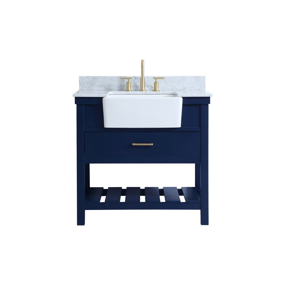 Clement 36 X 22 X 34.13 inch Blue Bathroom Vanity Cabinet