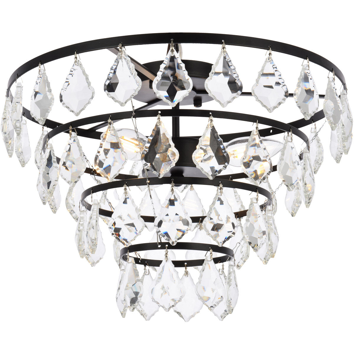 Ella 3 Light 16 inch Black Flush Mount Ceiling Light