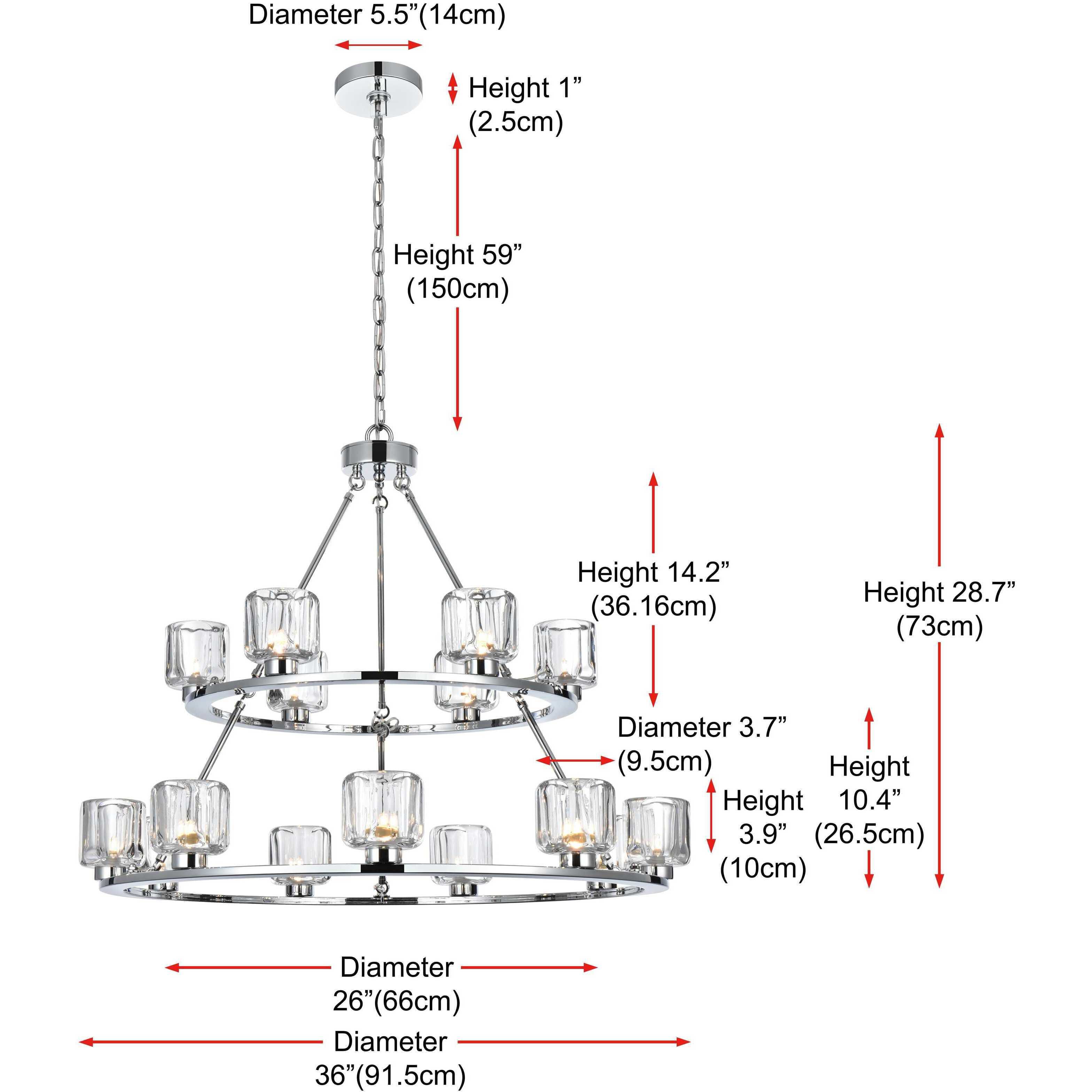 Cadence 15 Light 36 inch Chrome Chandelier Ceiling Light