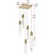 Aurora 5 Light 16 inch Satin Gold Pendant Ceiling Light