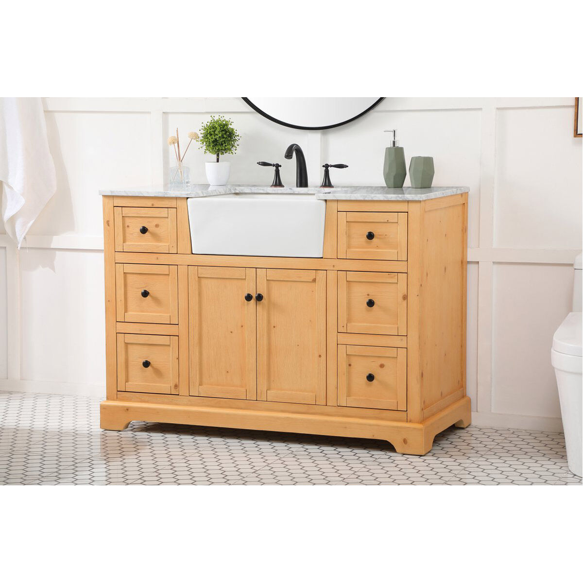 Franklin 48 X 22 X 35 inch Natural Wood Bathroom Vanity Cabinet