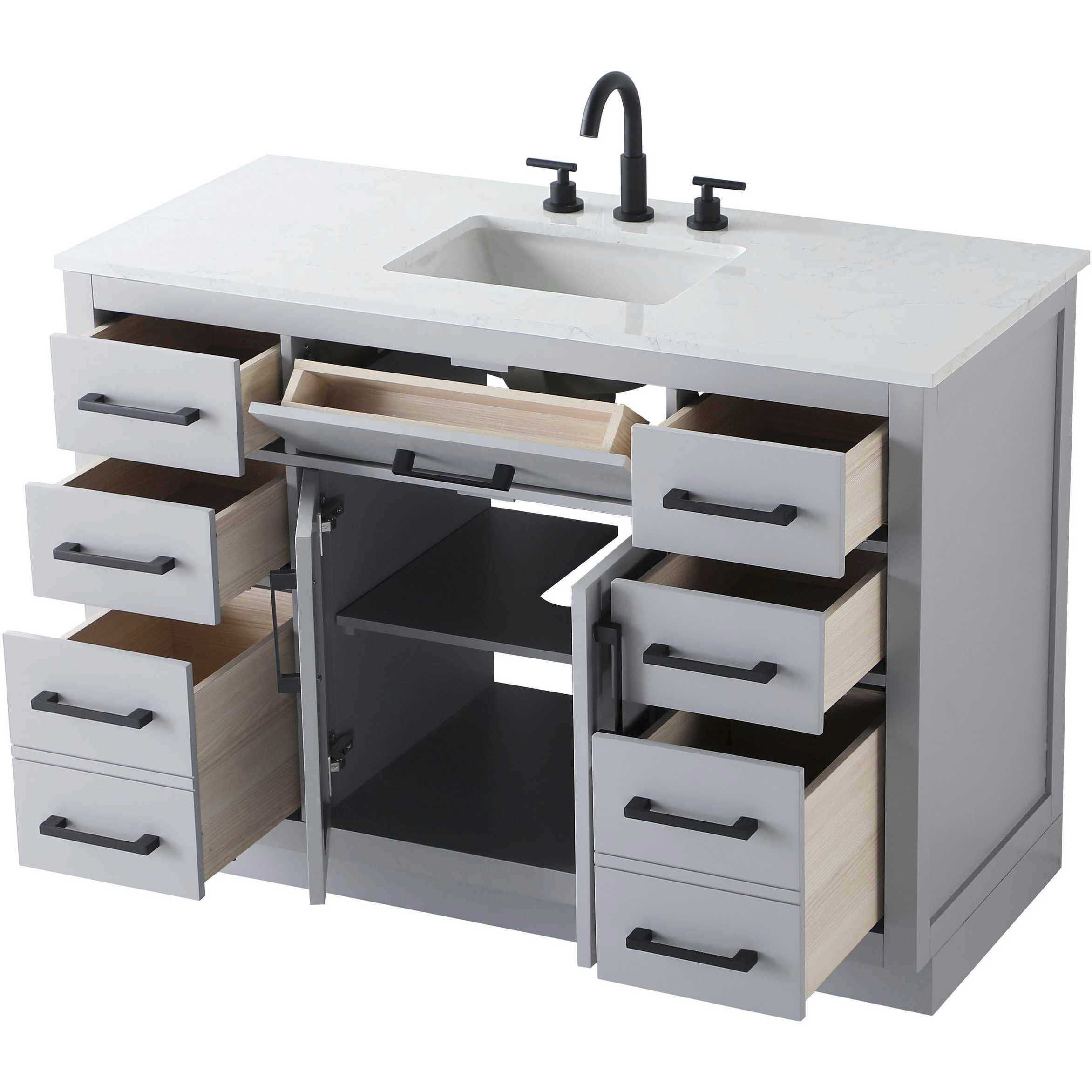 Alden 48 X 35 inch Grey Bathroom Vanity Cabinet