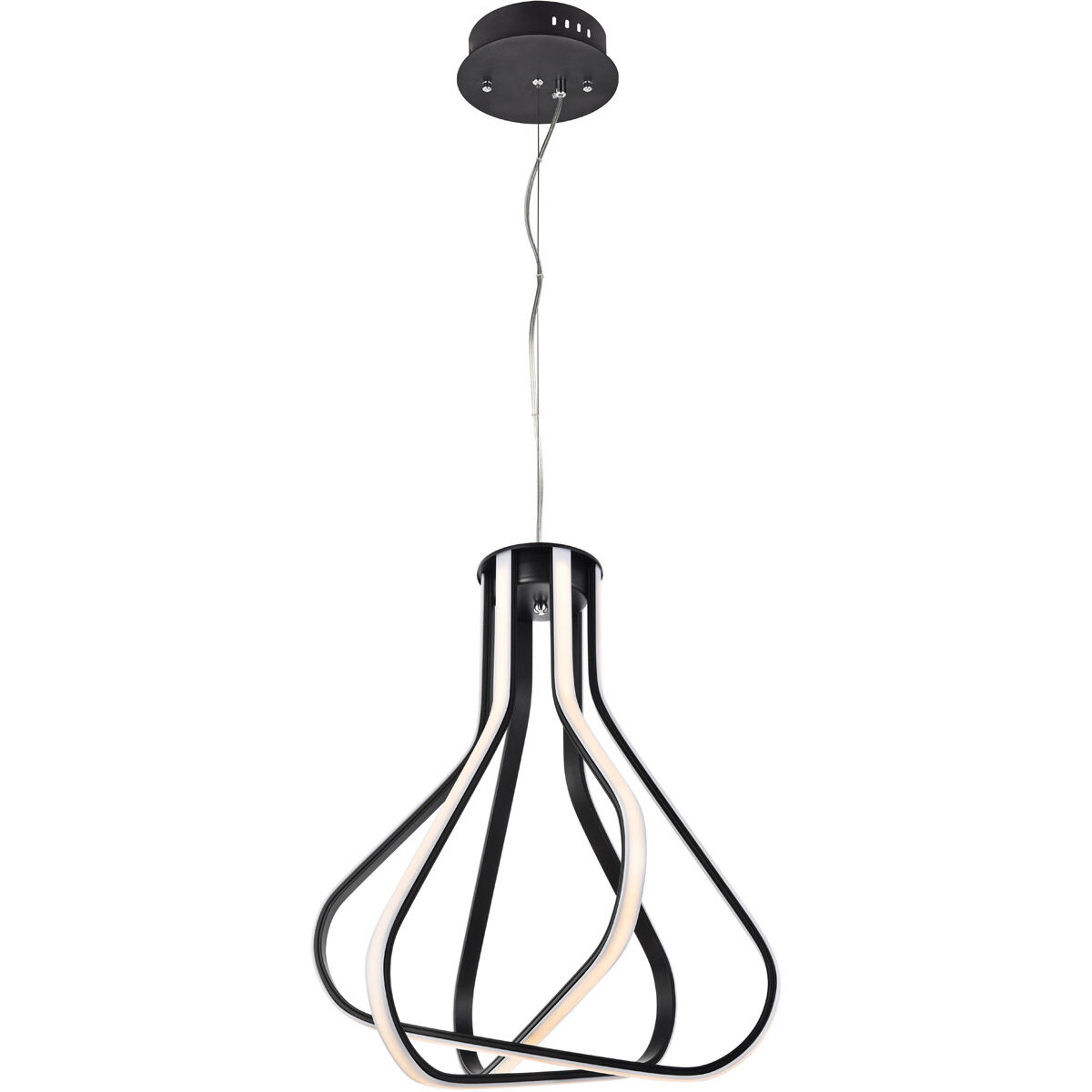 Dahlia LED 18.2 inch Black Pendant Ceiling Light