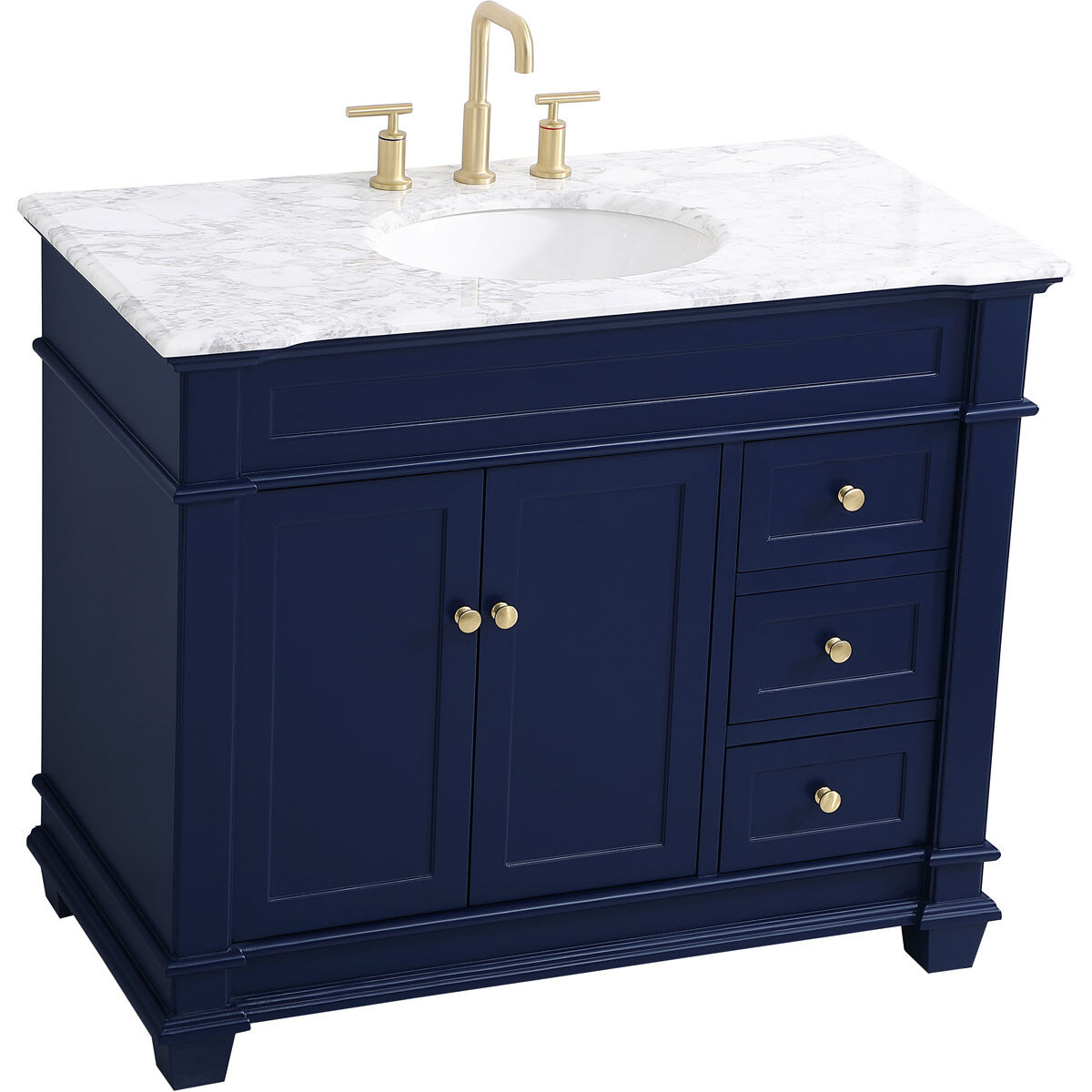 Wesley 42 X 21.5 X 35 inch Blue Vanity Sink Set
