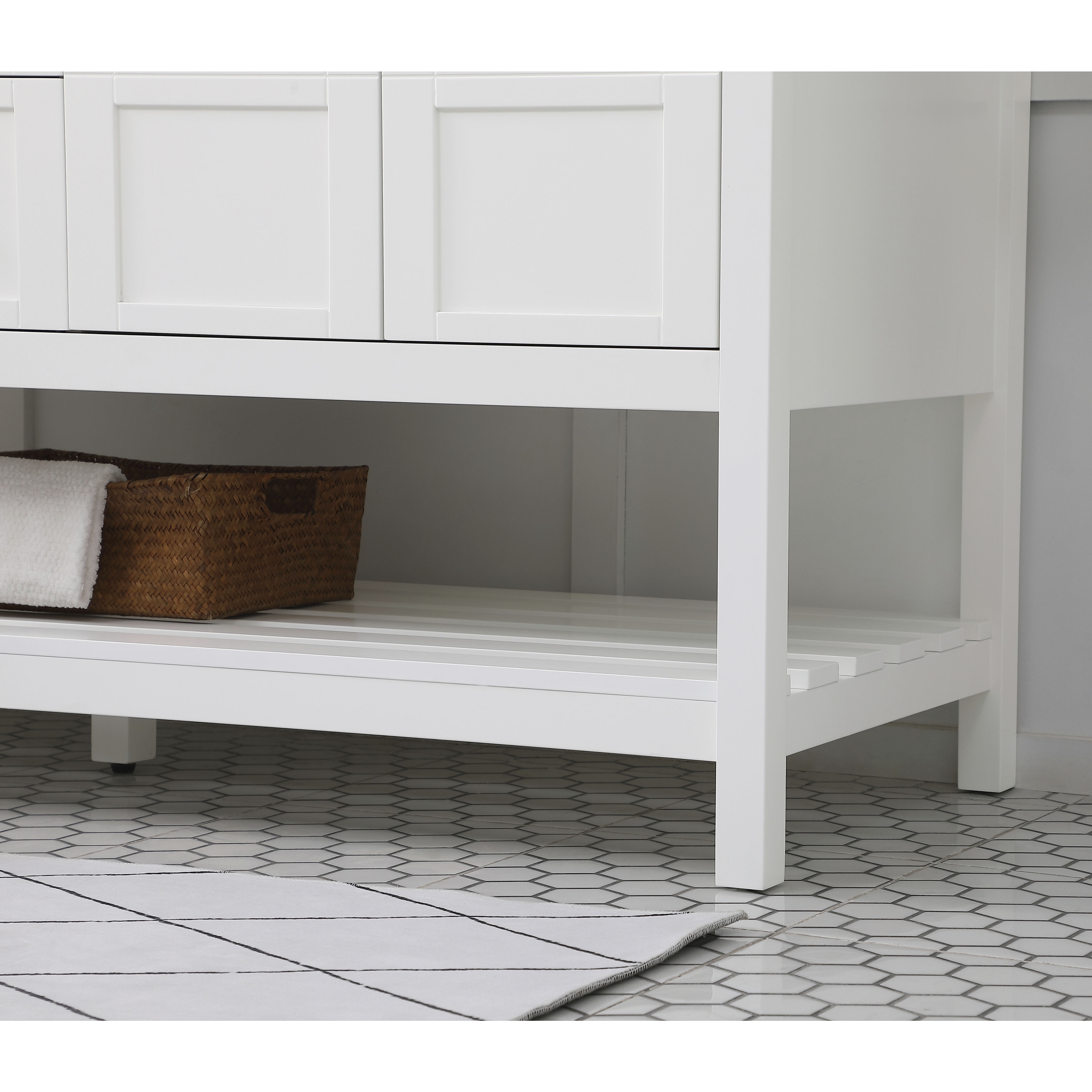 Theo 60 X 22 X 34 inch White Vanity Sink Set