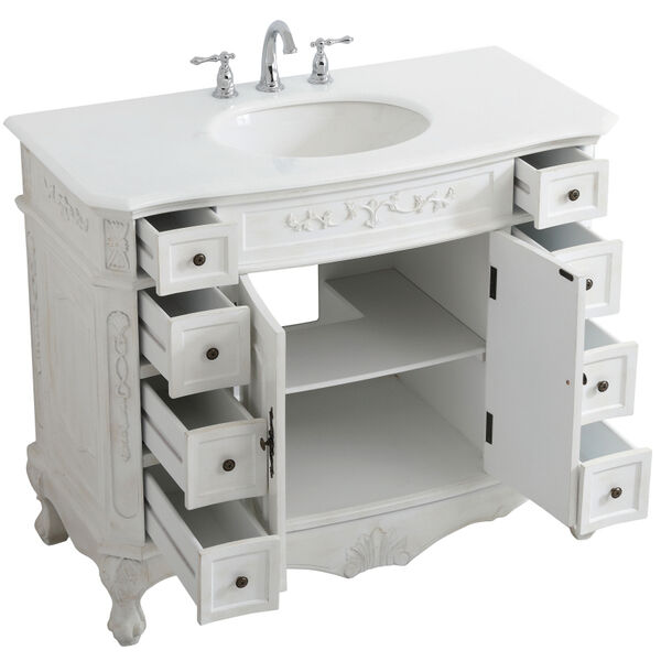 Danville 42 X 21 X 36 inch Antique White Vanity Sink Set