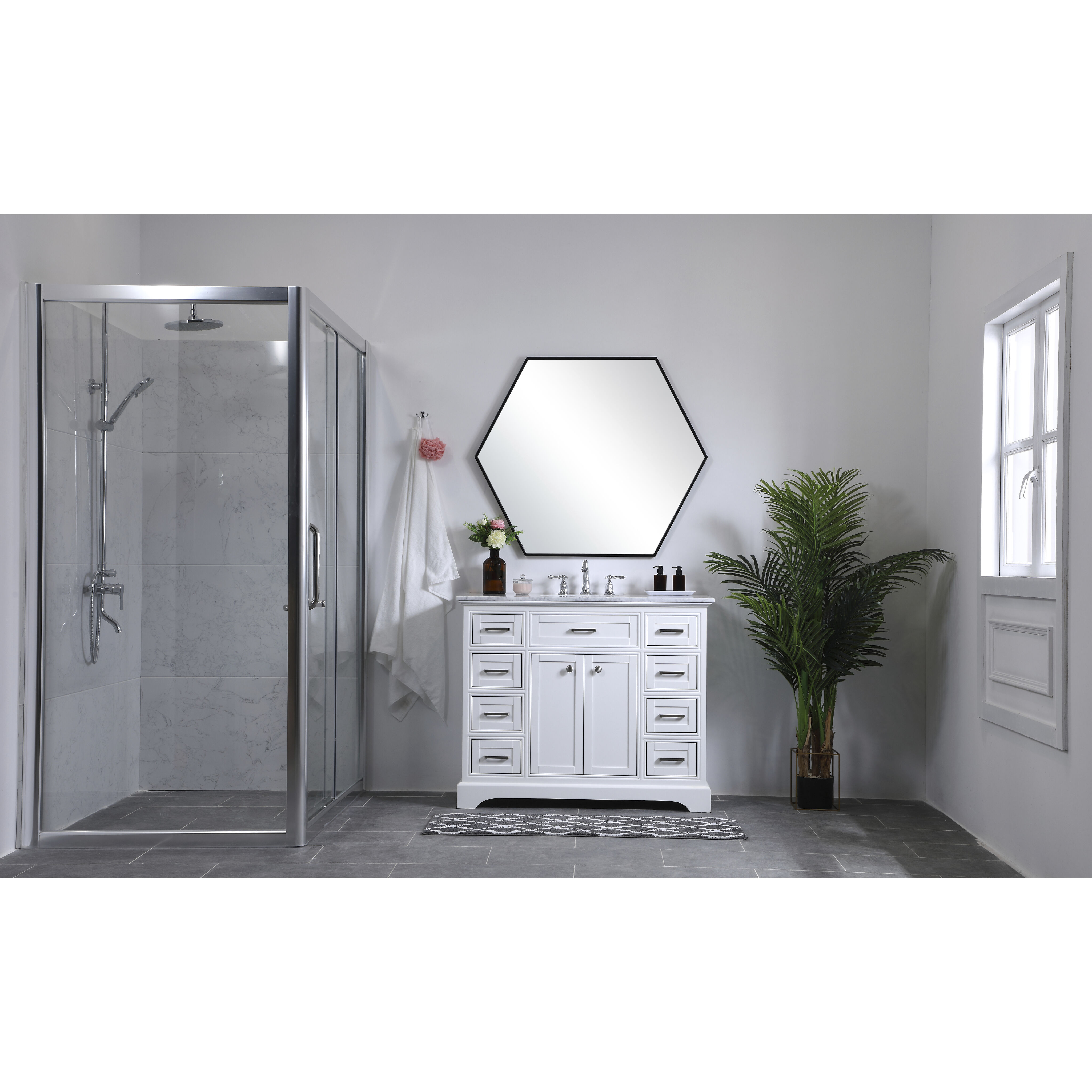 Americana 84 X 21.5 X 70 inch White Vanity Sink Set