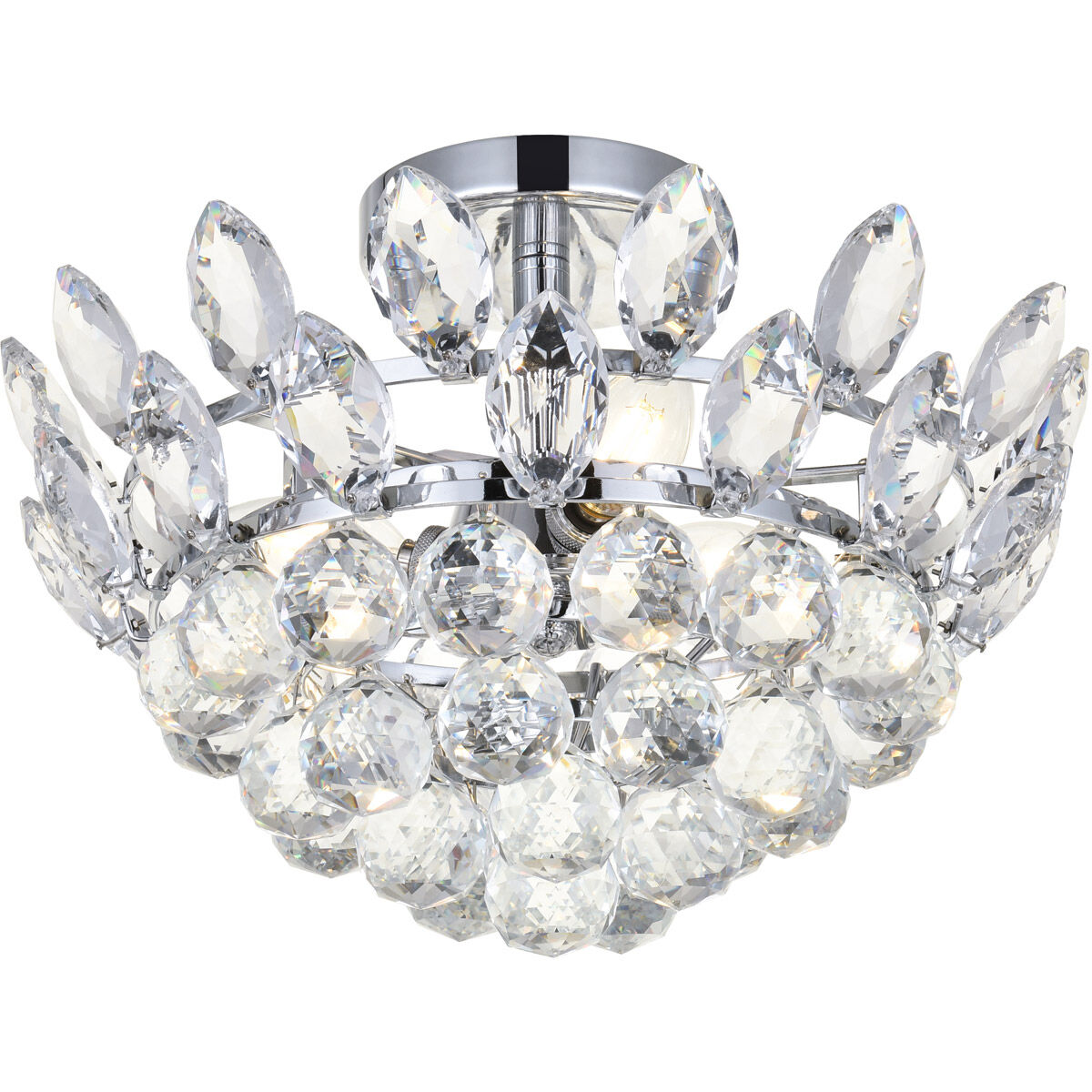 Emilia 3 Light 14 inch Chrome Flush Mount Ceiling Light