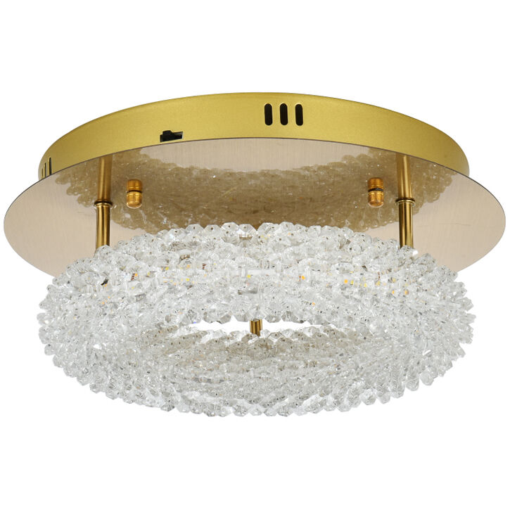 Bowen 1 Light 14 inch Satin Gold Flush Mount Ceiling Light