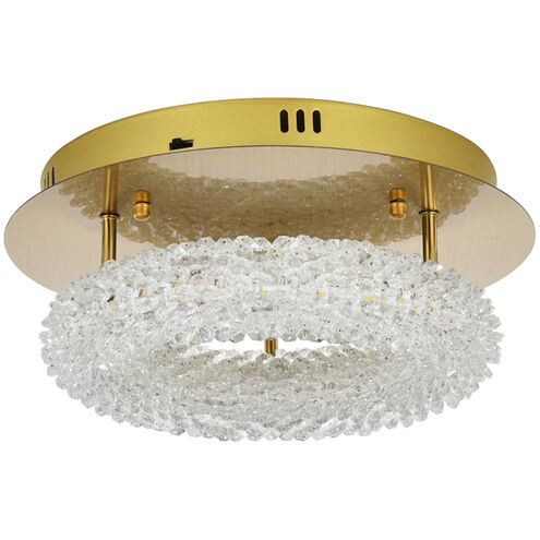 Bowen 1 Light 14 inch Satin Gold Flush Mount Ceiling Light
