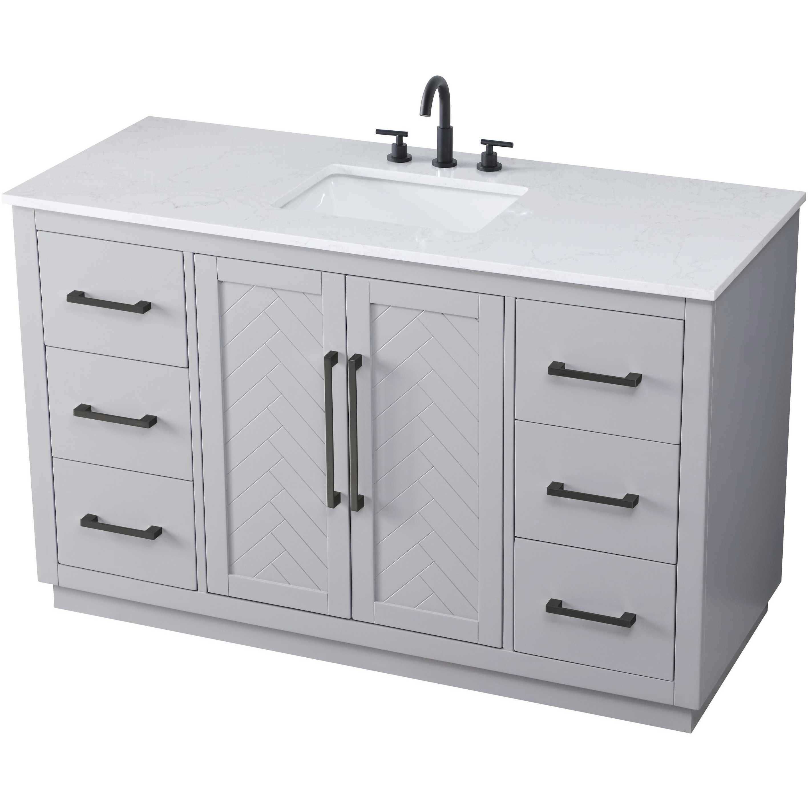 Chase 54 X 34 inch Grey Bathroom Vanity Cabinet