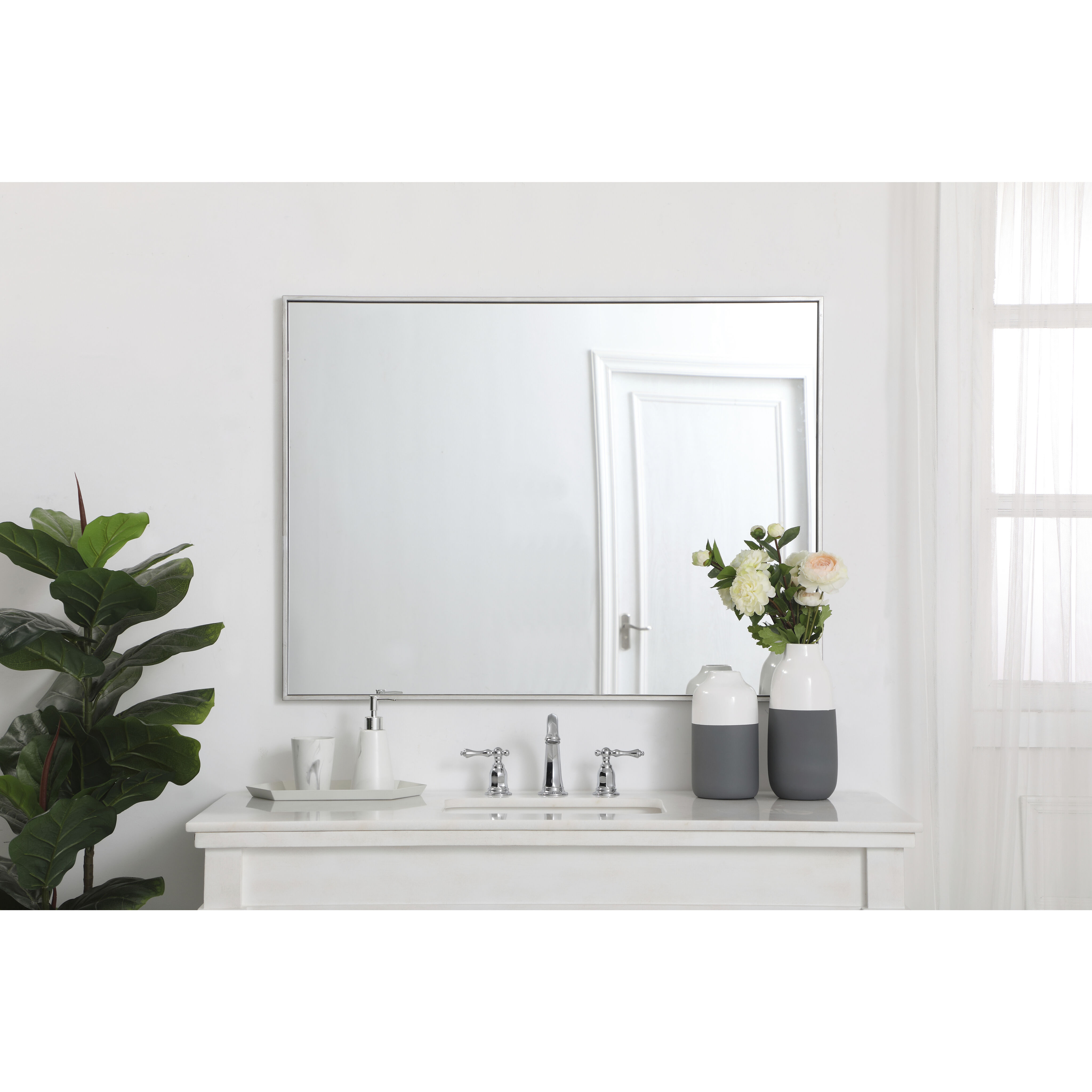 Monet 40 X 30 inch Silver Wall Mirror