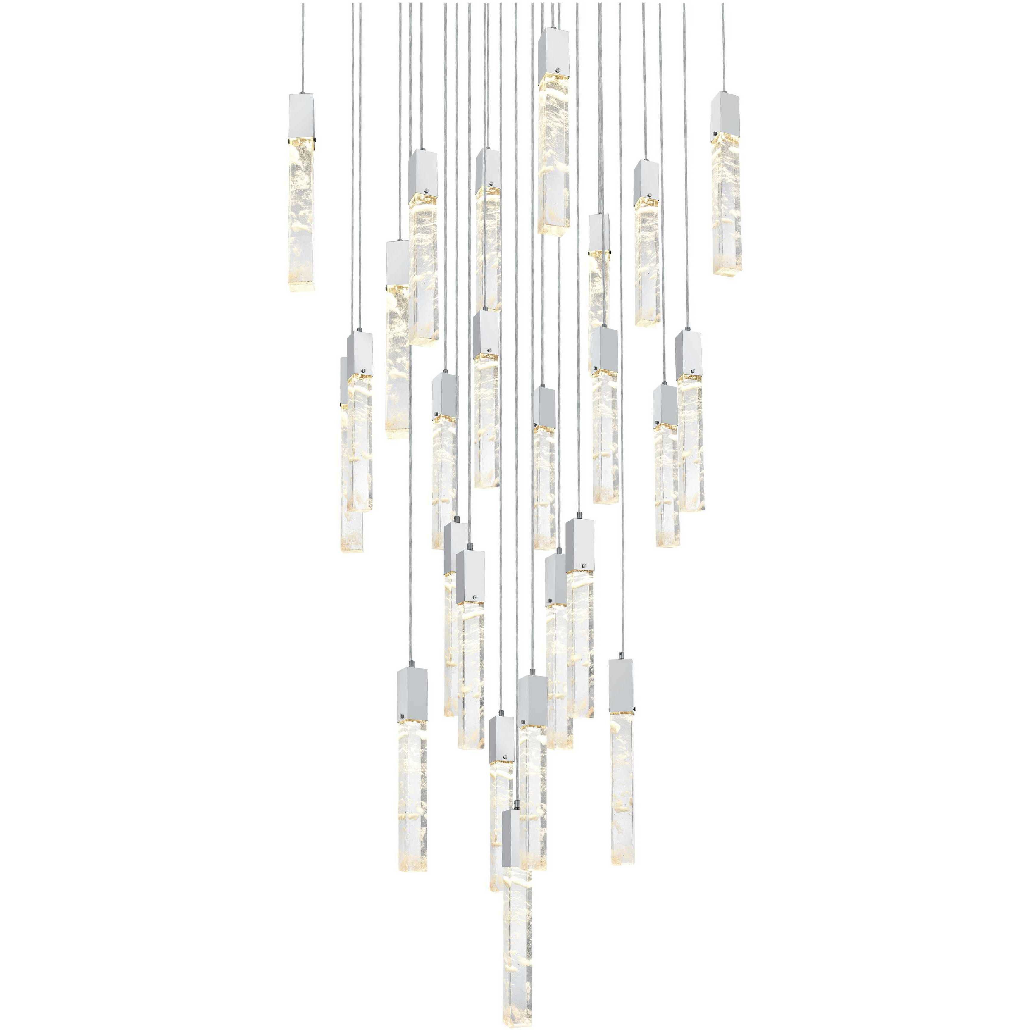 Aurora 25 Light 36 inch Chrome Chandelier Ceiling Light