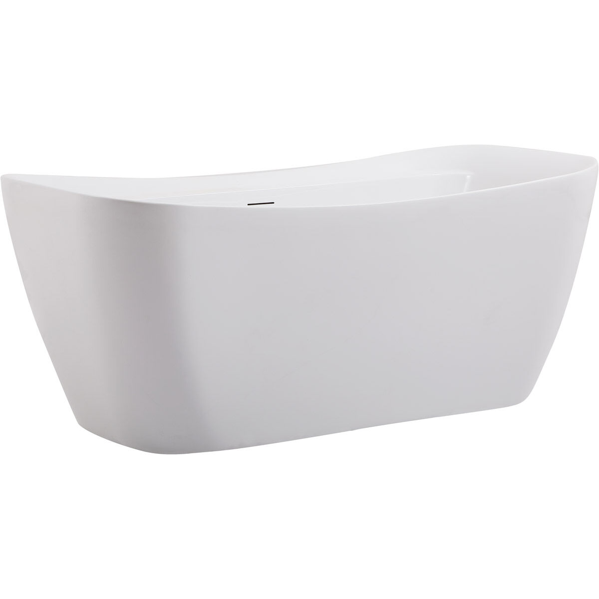 Harrieta Glossy White and Chrome Bathtub