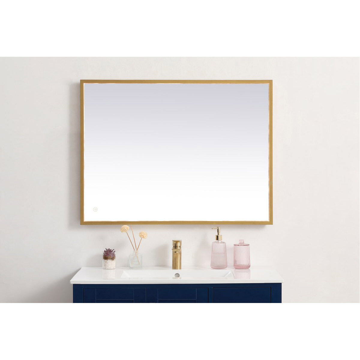 Pier 40 X 24 inch Brass LED Mirror