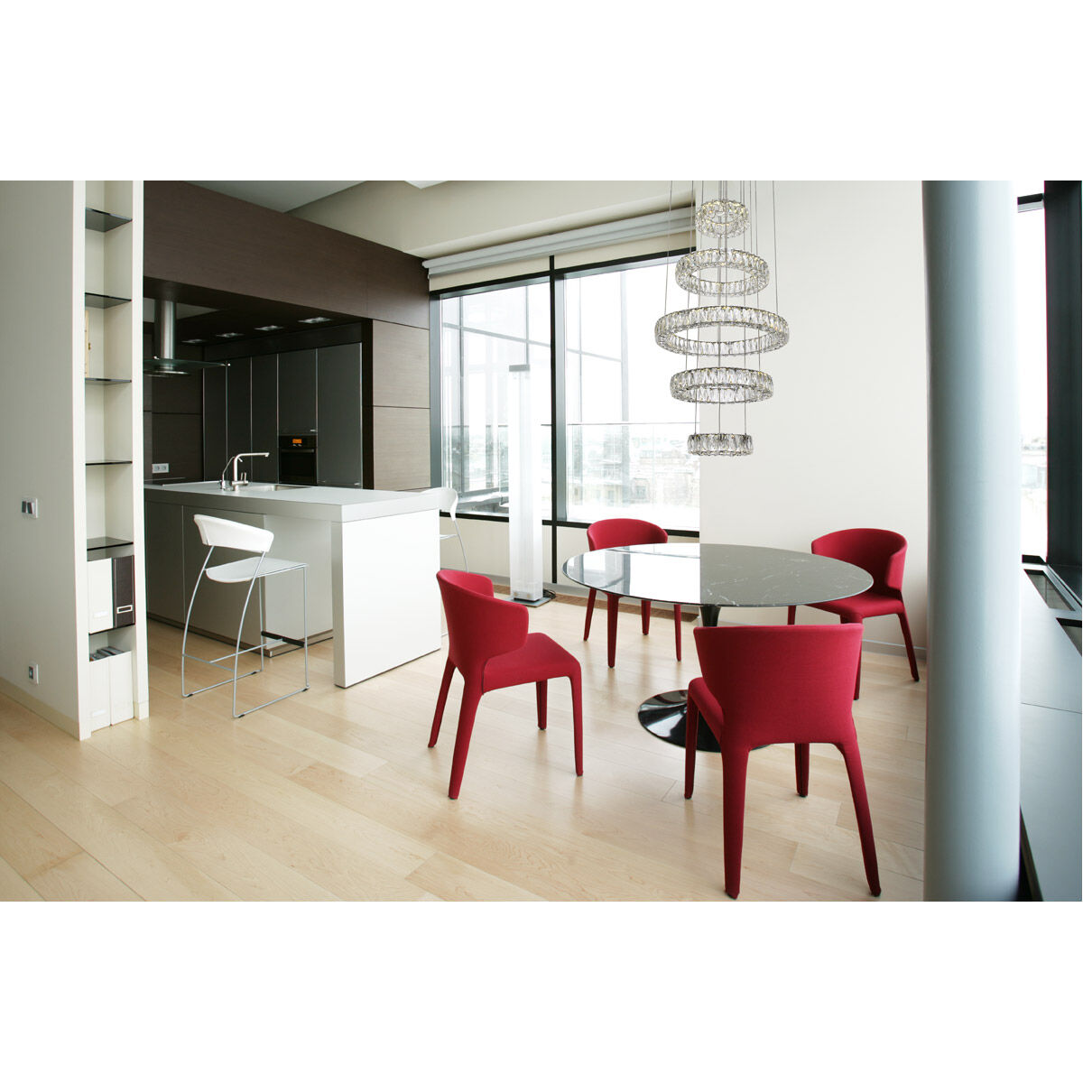 Monroe LED 26 inch Chrome Chandelier Ceiling Light