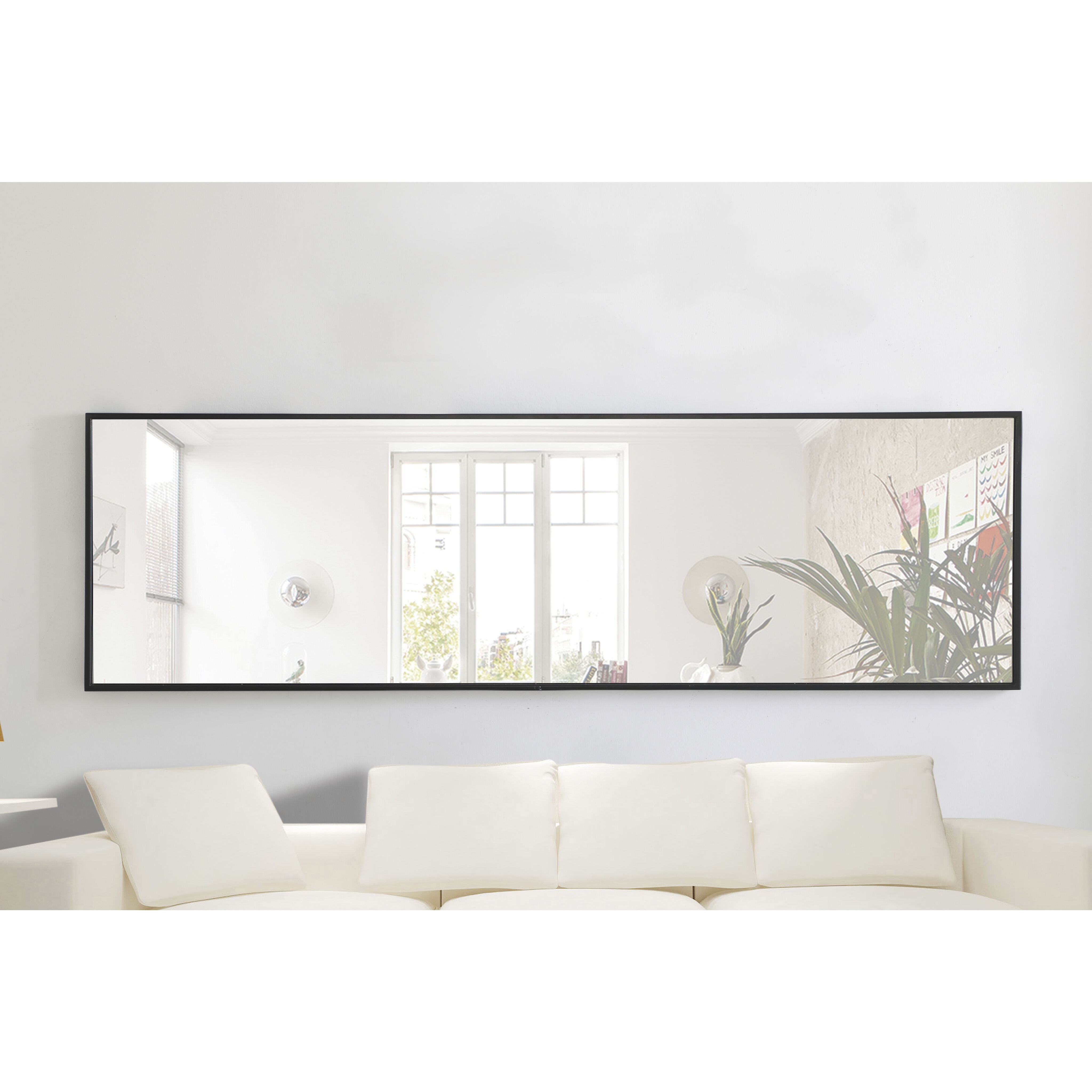 Monet 60 X 18 inch Black Wall Mirror