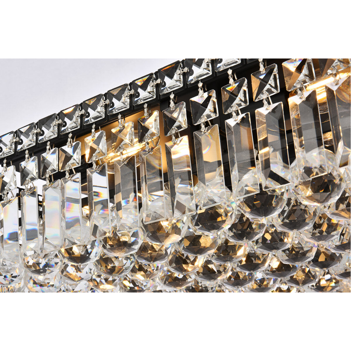 Maxime 12 Light 20 inch Black and Clear Flush Mount Ceiling Light in Royal Cut