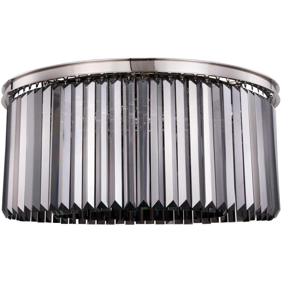 Sydney 8 Light 31.5 inch Polished nickel Flush Mount Ceiling Light in Silver Shade, Urban Classic