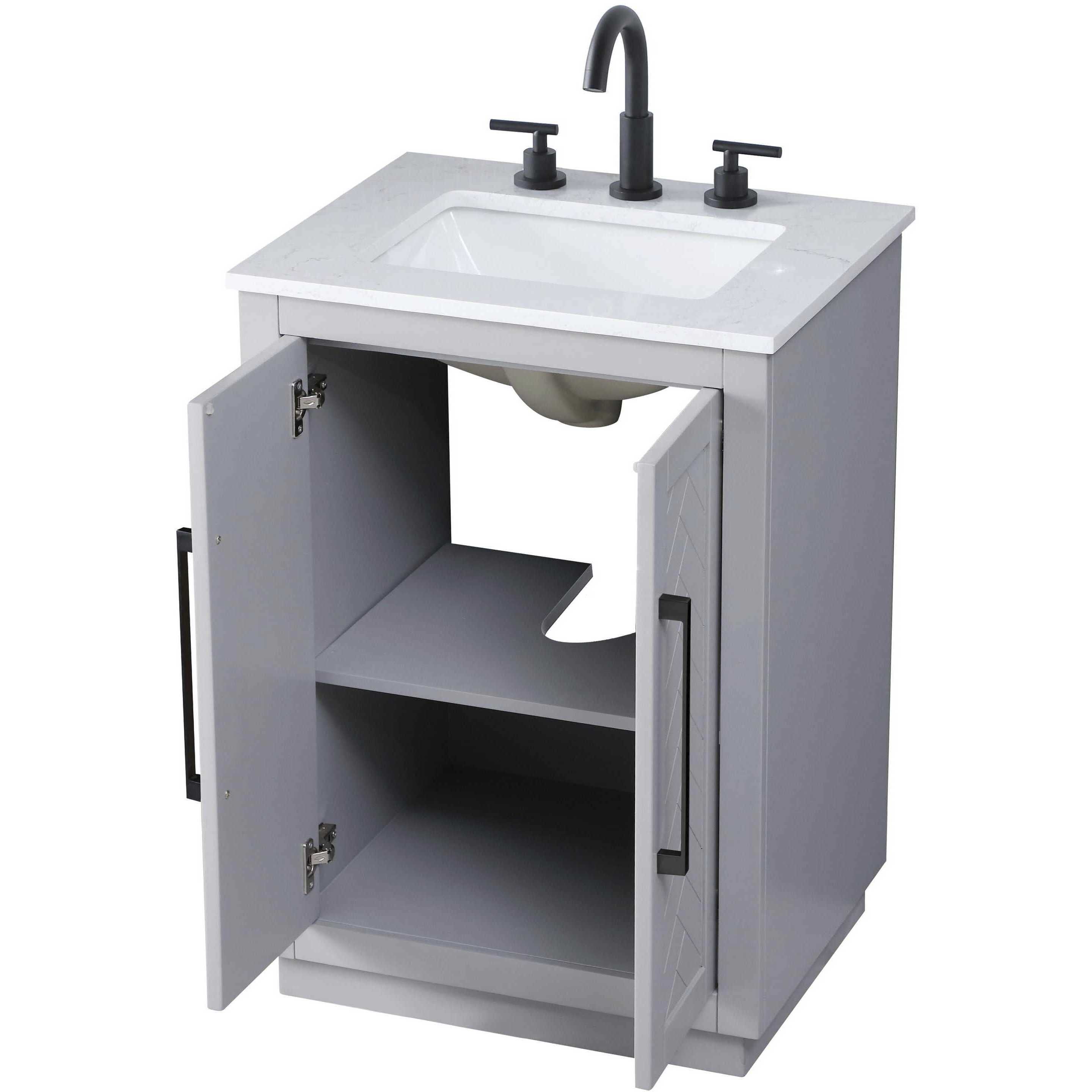 Chase 24 X 34 inch Grey Bathroom Vanity Cabinet