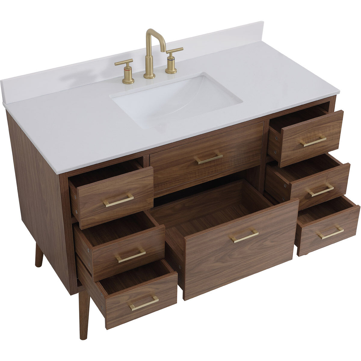 Boise 42 X 22 X 34 inch Walnut Brown Vanity Sink Set