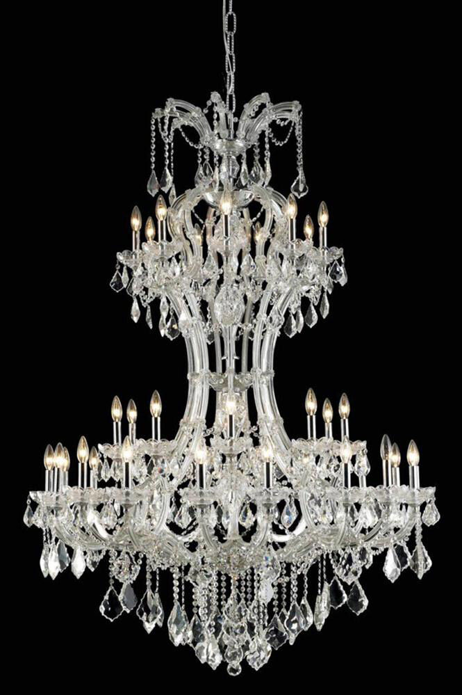 Maria Theresa 36 Light 46 inch Chrome Foyer Ceiling Light in Clear, Royal Cut