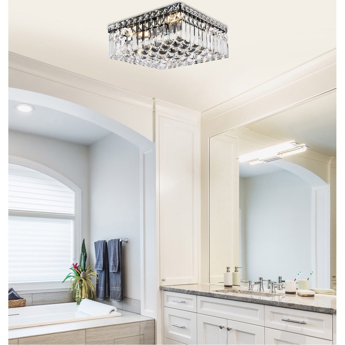 Maxime 5 Light 14 inch Black and Clear Flush Mount Ceiling Light in Royal Cut