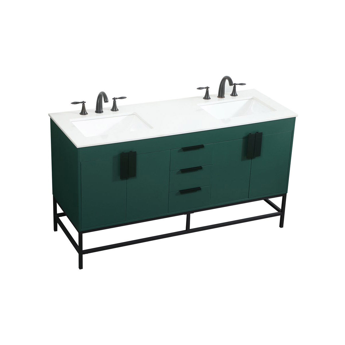 Eugene 60 X 22 X 33.5 inch Green Vanity Sink Set