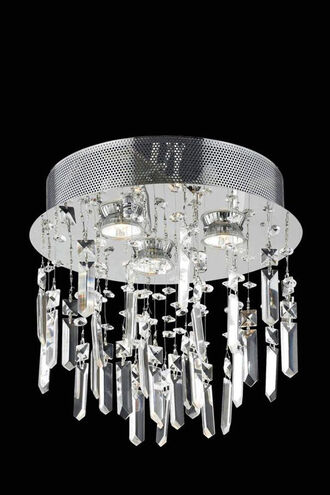 Galaxy 3 Light 13 inch Silver and Clear Mirror Flush Mount Ceiling Light in Royal Cut