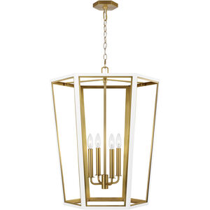 AH by Alexa Hampton Curt 4 Light 21.38 inch Matte White Lantern Chandelier Ceiling Light
