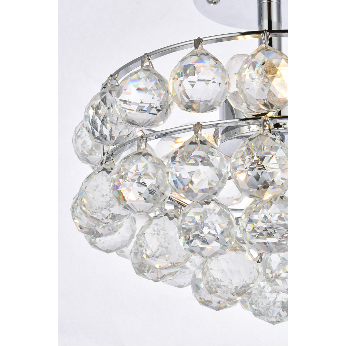 Elegant Lighting 1107F12C Savannah 3 Light 12 inch Chrome Flush Mount Ceiling Light