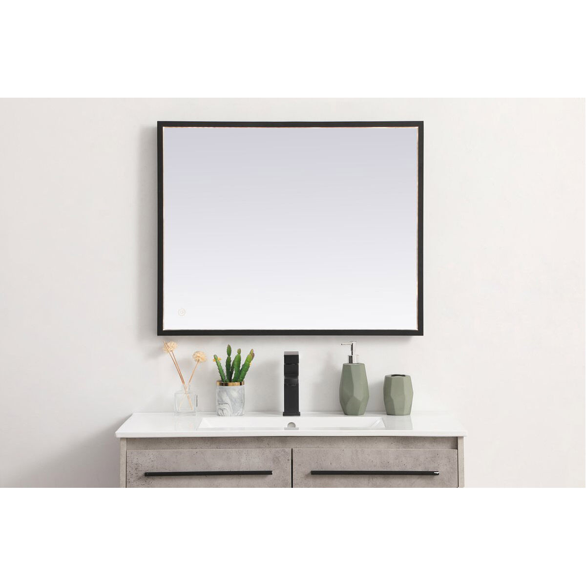 Pier 36 X 20 inch Black LED Mirror