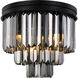 Sydney 9 Light 20 inch Matte Black Flush Mount Ceiling Light in Silver Shade, Urban Classic