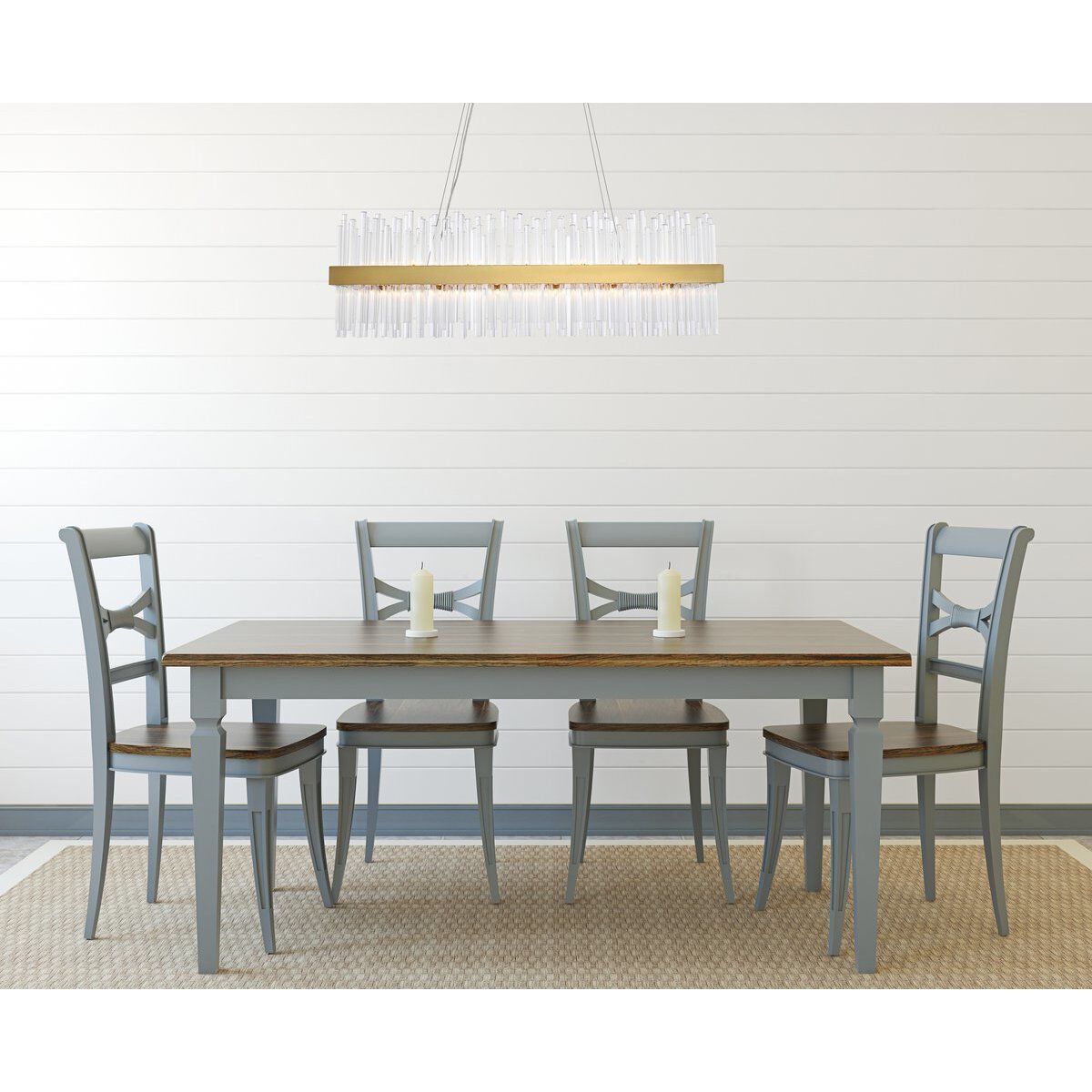 Dallas 24 Light 42 inch Satin Gold Linear Chandelier Ceiling Light