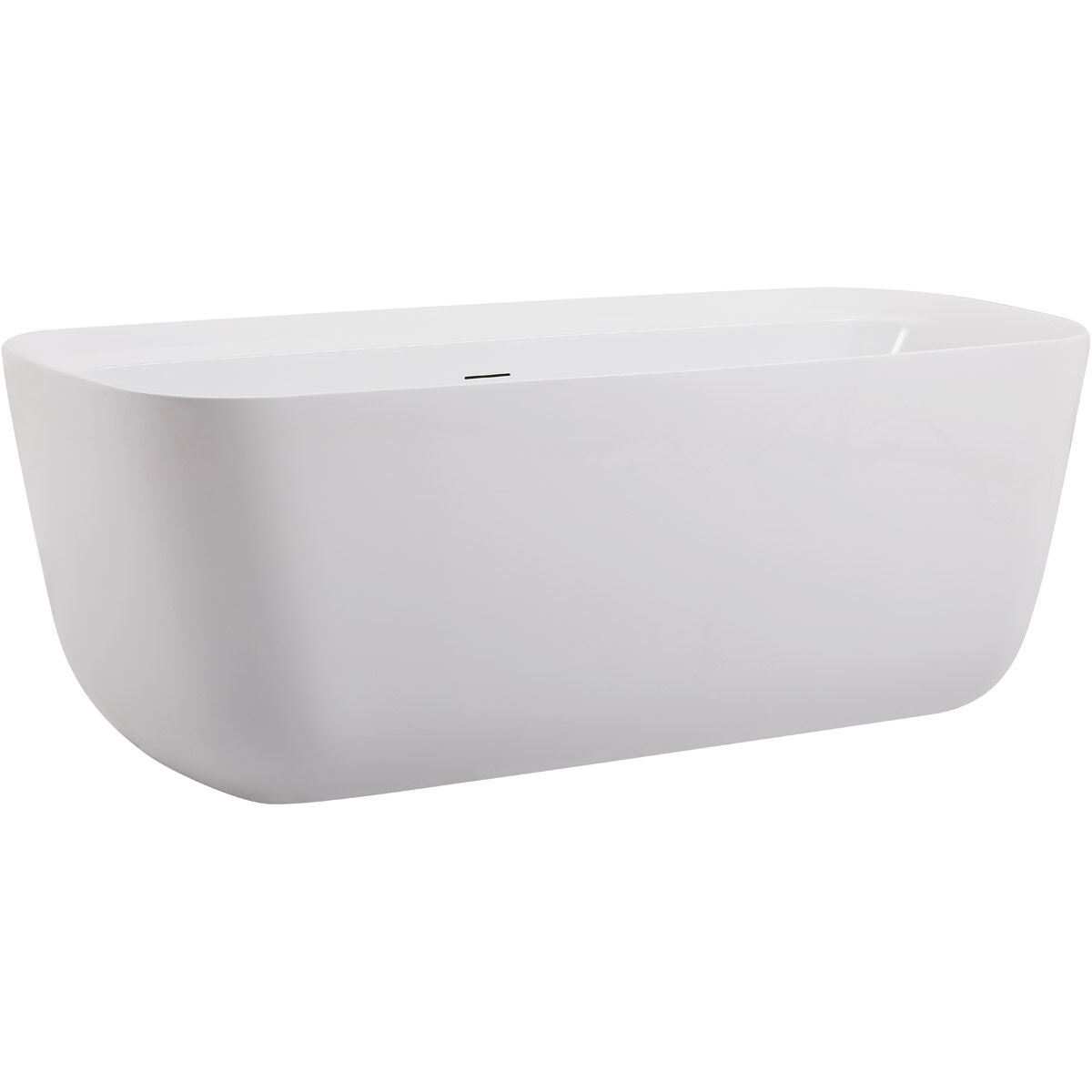 Calum Glossy White and Chrome Bathtub
