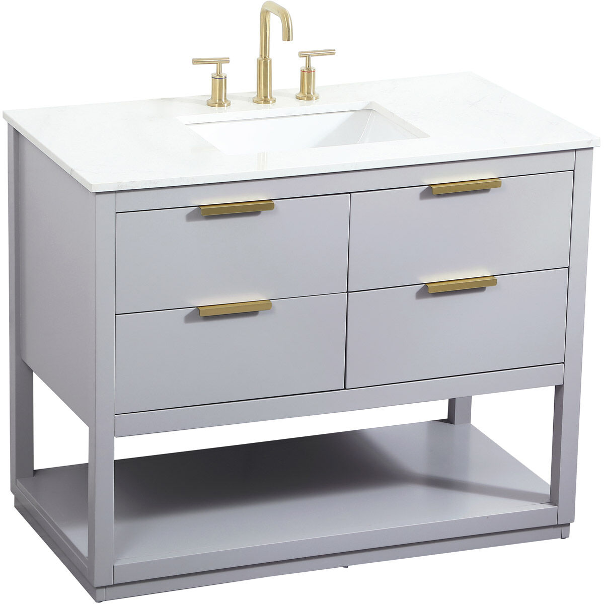 Larkin 42 X 22 X 34 inch Grey Vanity Sink Set