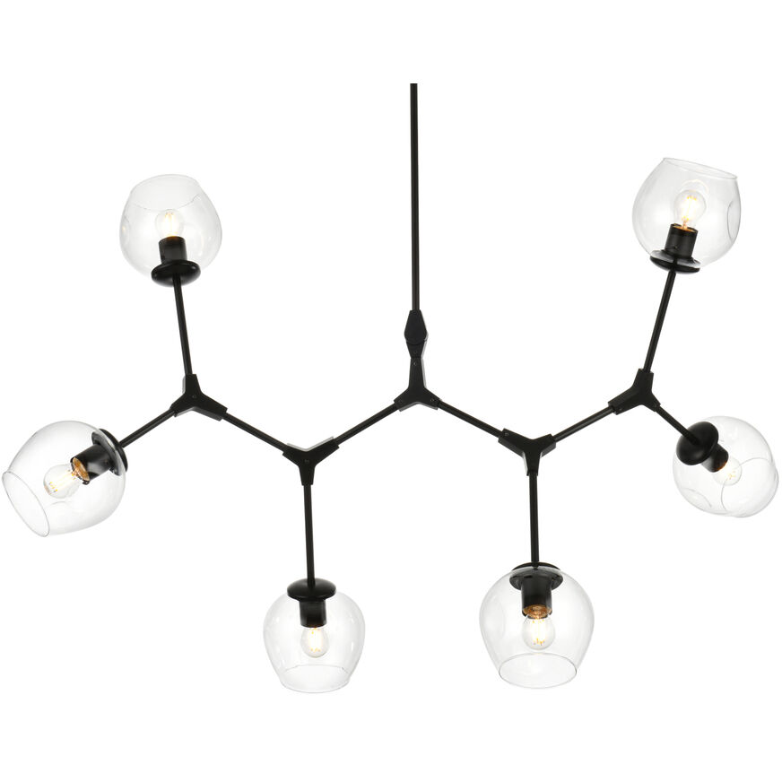 Cavoli 6 Light 28 inch Black Chandelier Ceiling Light