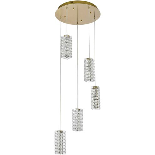 Aston 5 Light 20 inch Satin Gold Pendant Ceiling Light