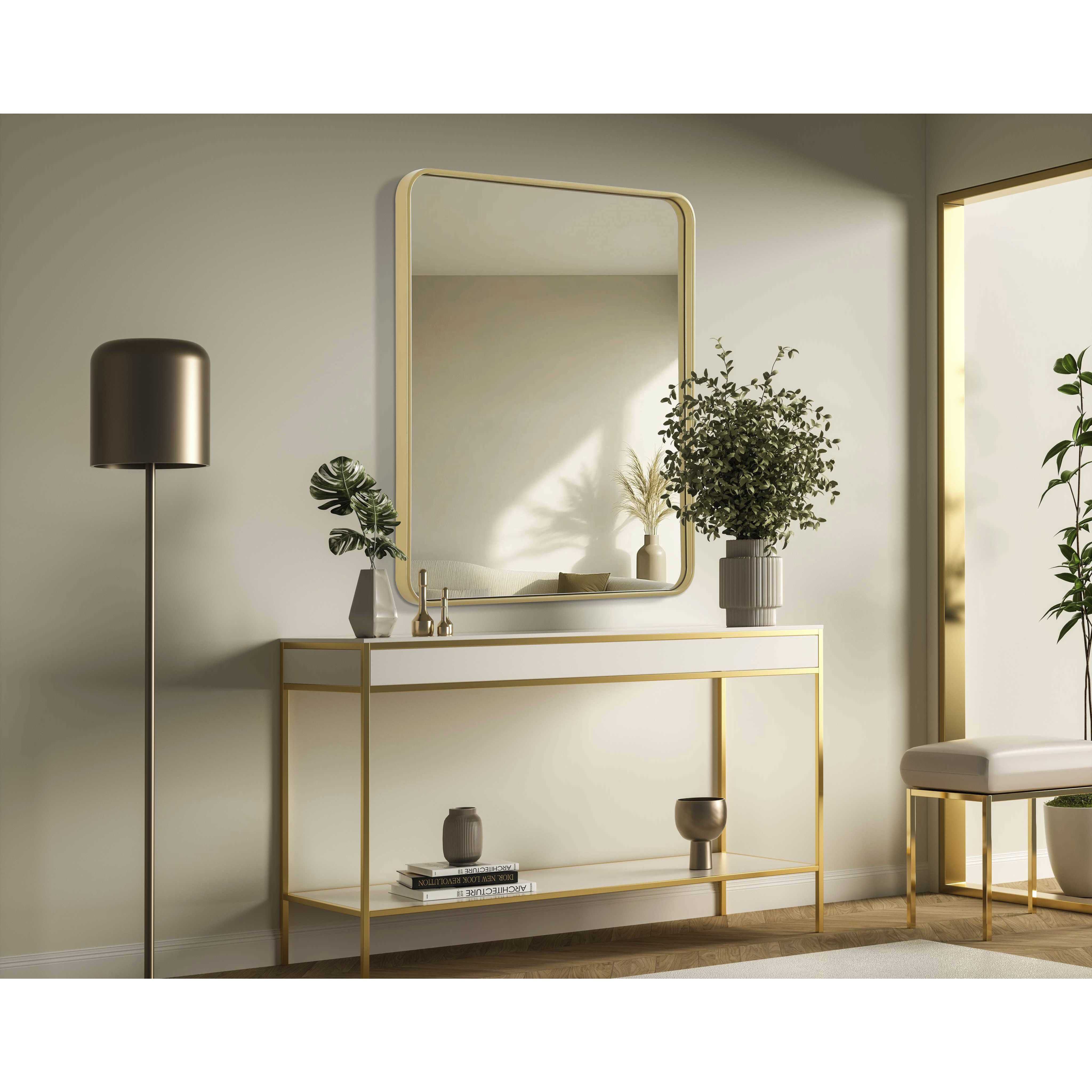 Remy 36 X 30 inch Brass Mirror