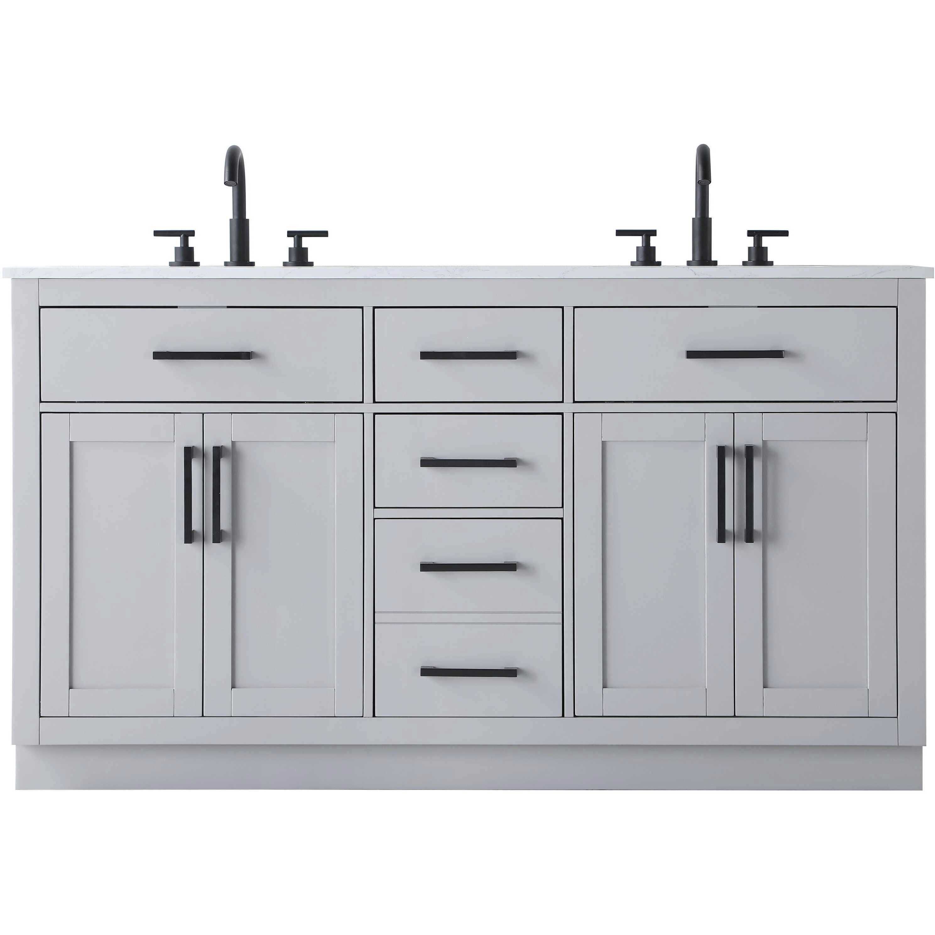 Alden 60 X 35 inch Grey Bathroom Vanity Cabinet