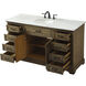 Americana 60 X 21.5 X 35 inch Driftwood Vanity Sink Set in Dark Walnut