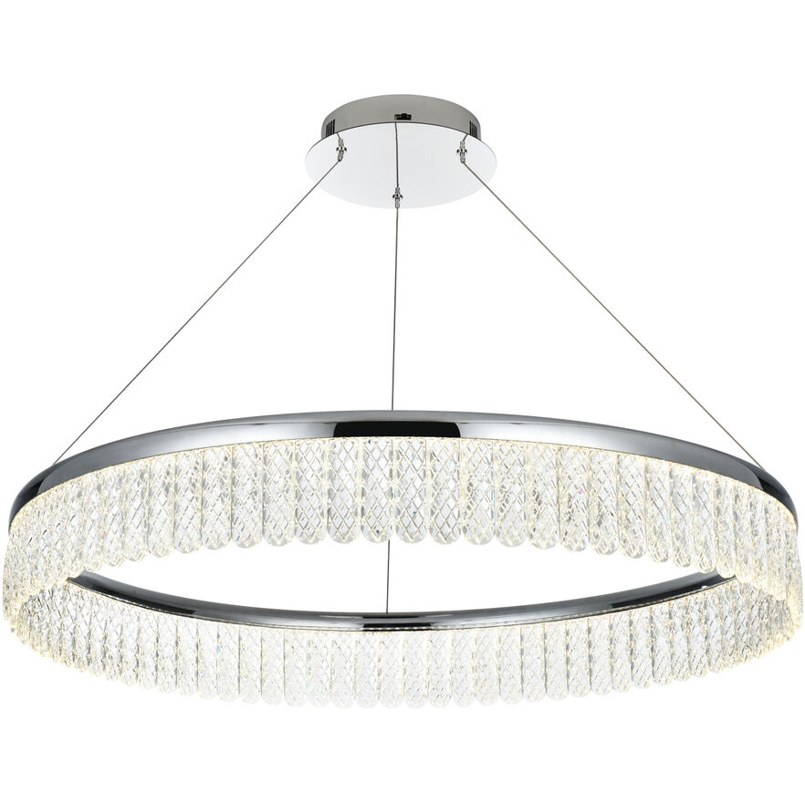 Rune 1 Light 32 inch Chrome Chandelier Ceiling Light