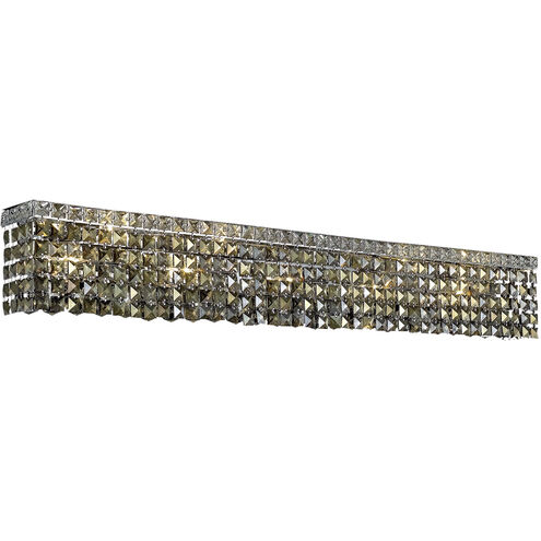 Maxime 10 Light 44 inch Chrome Vanity Light Wall Light in 44" 10 Light, Golden Teak, Royal Cut