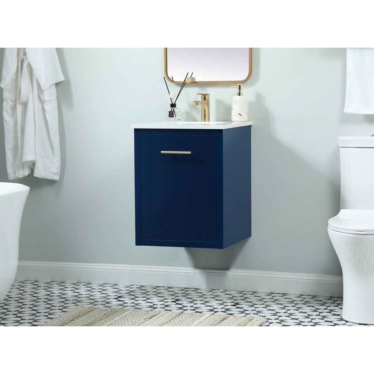 Cyrus 19 X 18 X 33.5 inch Blue Vanity Sink Set