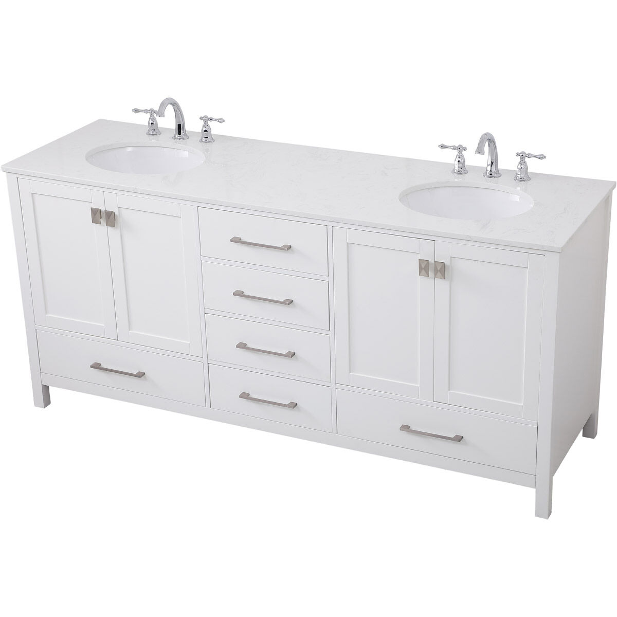 Irene 72 X 22 X 34 inch White Vanity Sink Set