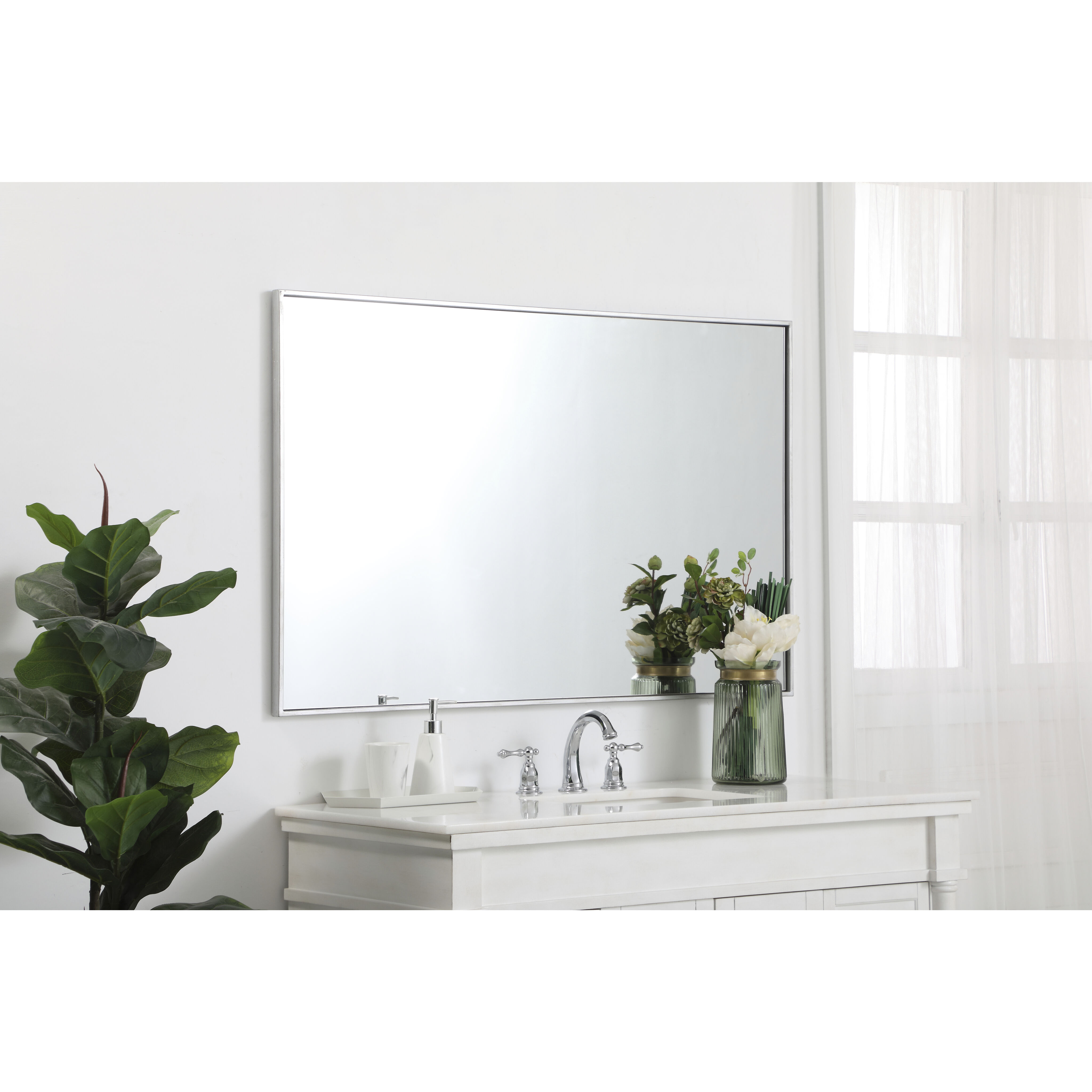 Monet 48 X 30 inch Silver Wall Mirror